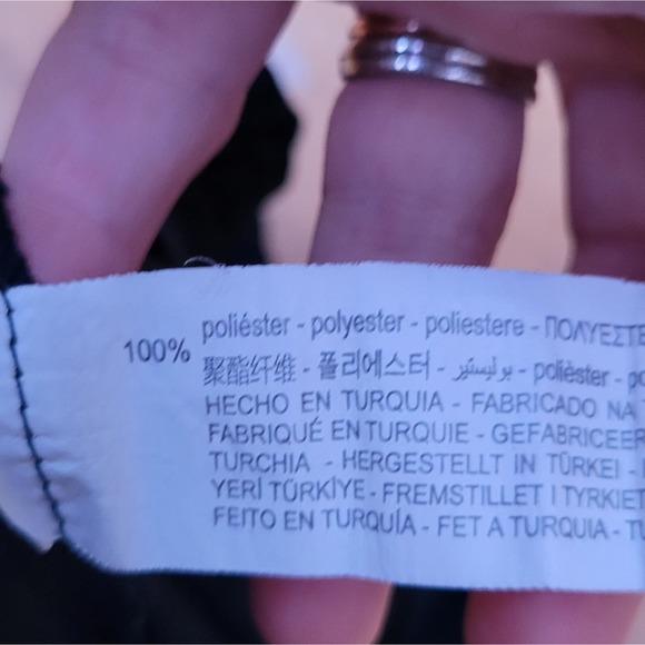 Zara Navy Blue High Rise Crepe Straight Leg Drawstring Pants - Picture 11 of 12